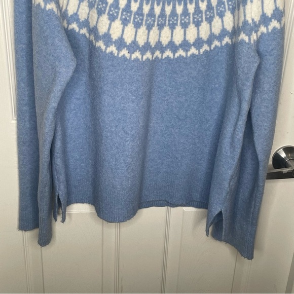 J. Crew Fair Isle Crewneck Sweater in Extra-Soft Yarn Nordic in Light Blue XL - Picture 5 of 11